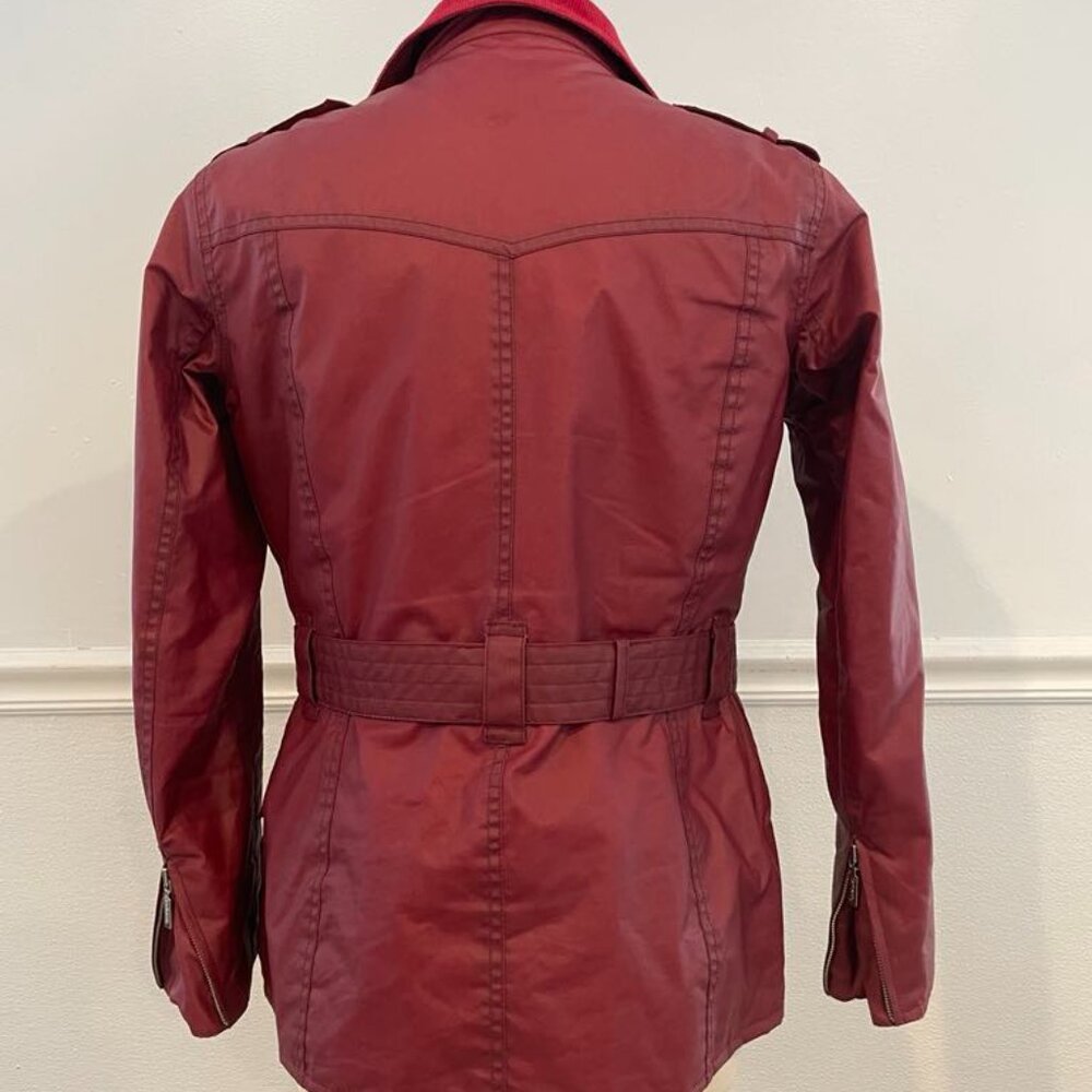 Women's Brick Red Waxed Cotton Barbour Jacket, Size 8 - Picture 4 of 12